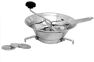 F.lli Rivadossi Moulin à légumes Acier Inoxydable 18/10 Mod Rondo 'avec 3 disques interchangeables cm 16 fabriqué en Italie