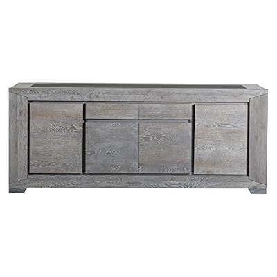 Keo 0607EN4P TITAN Enfilade avec 4 portes Chêne massif/Placage chêne 224 x 91 x 48 cm