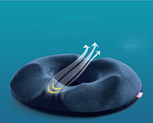 BNT 100% Hochgradiger Comfort Rutschfestes Memory-Schaum Sitzkissen Stuhlkissen Orthopädisches / Ergonomisches Sitzauflage Stuhlpolster um Steißbeinschmerzen / Rückenschmerzen Stuhlauflage Kissen für Auto,Büro- & Rollstuhl sowie Reisen (Sitzkissen) - 3