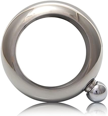 Creative Ring Bracelet Thickened Bracelet Alcohol Jug,Stainless Steel Bangle Bracelet(Silver) (Silver)