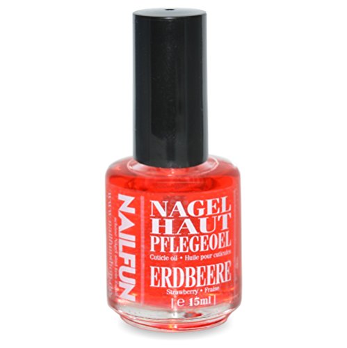 NAILFUN Nagelhautpflege-Öl Erdbeere 15ml in der Glas-Pinselflasche - Nagelöl Strawberry