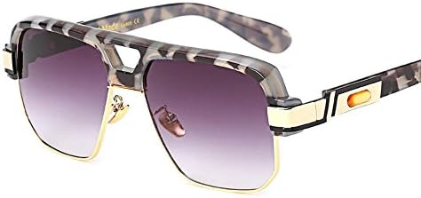 YAOHUI Sunglasses Fashion Big Frame Leopard Half Frame Sunglasses , 4