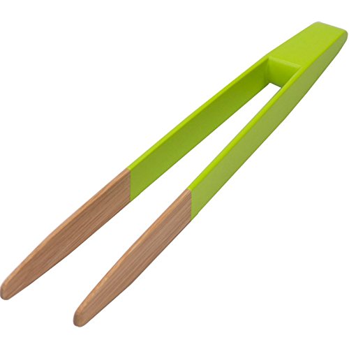 Pebbly Toaster Zange, magnetisch Bambus, lime grün, 24 cm