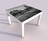 Design - Tisch mit UV Druck 55x55cm schwarz weiss Berlin Skyline Gendarenmarkt Dom Stadt Spieltisch Lack Tische Bild Bilder Kinderzimmer Möbel 18A2746, Tisch 1:55x55cm