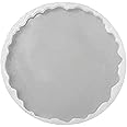 eS³kube Silicone Resin Mould, 8 inch - 6mm Deep Round Mould with Edge, Circle Plate Epoxy Resin Casting Mould for DIY Faux Agate - 1pc