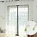 Produktbild Voile Vorhang Mit Ösen Transparent Gardine Weiß Handstickerei Vorhang Kein Geruch Waschbar (100 * 280Cm),150 * 280