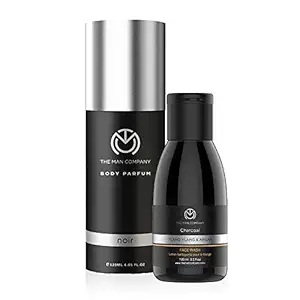 The Man Company Gift Set For Men | Noir Body Perfume, Charcoal Face Wash for Long Lasting Fragrance & Glowing Face | Best Combo Gift for Him