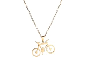 EUEAVAN Bicicletta Sport Ciondolo Collana Viaggio Viaggiatore Fascino Ciclista Girocollo Gioielli Regali per Ciclismo Amanti Donne Ragazze Adolescenti