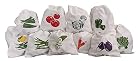 Arka Home Products 100% Cotton Vegetable Storage Fridge Bags (Set of 10) Eco-Friendly, Non-Toxic, Washable, Reusable