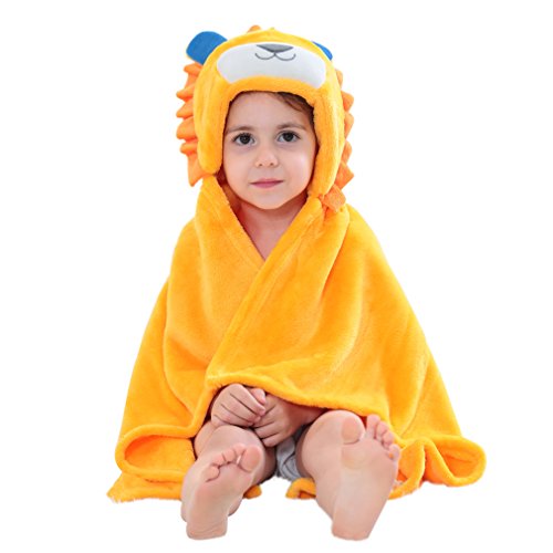 MICHLEY Baby Jungen und Mädchen mit Kapuze Tier Handtuch Body Bademantel