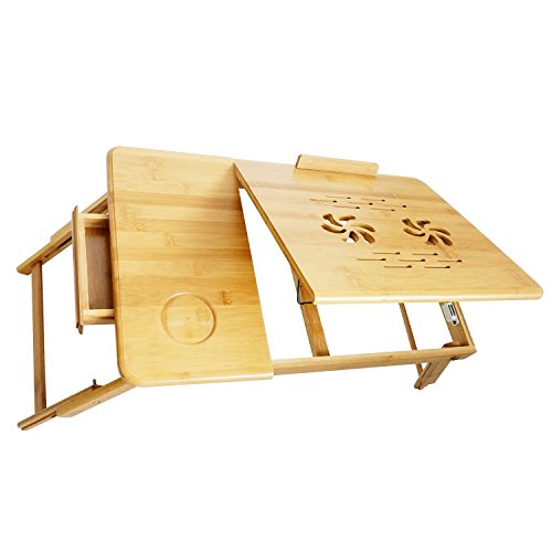 Schwenkbarer Laptoptisch aus Bambus – Betttisch faltbares Design - 2