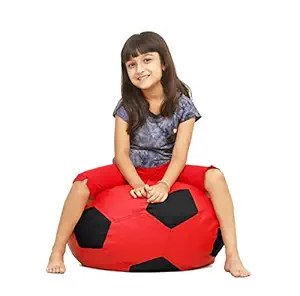 Couchette Bean Bag Kids Football Bean Bag Cover, Small Bean Bag for Kids, Black and Red (Without Fillers)