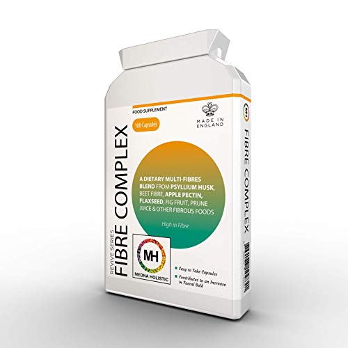 Medna Holistic Fibre Complex | High Strength with Both Insoluble & Soluble Fibres | 100 Capsules | Suitable for Vegans and Vegetarian, Gluten-Free, Dairy-Free, Cruelty-Free | UK Made