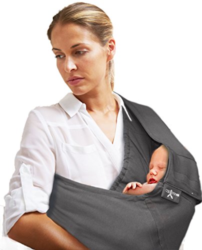 Wallaboo Baby sling Connection, Easy Adjustable and Ergonomic, Newborn 8lbs to 33lbs, Grey