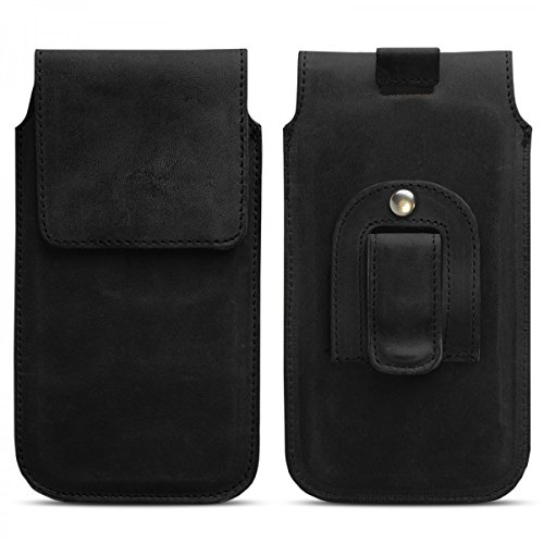 ROYALZ Ledertasche für Samsung Galaxy S7 Edge Tasche Leder mit Gürtelclip Case Cover Schutztasche Handy-Zubehör Hülle schwarz - 5