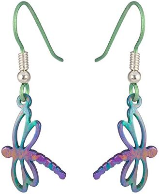 Titanium Dragonfly Drop Earrings