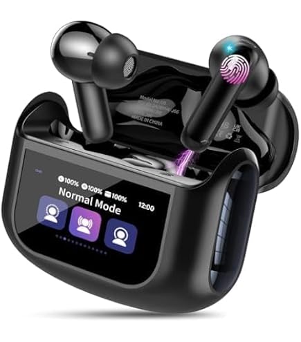 Touchscreen Bluetooth Kopfhörer – ANC+ENC, 48 Std Spielzeit, IPX7 Wasserdicht, 5 EQ-Modi, USB-C, Weiß