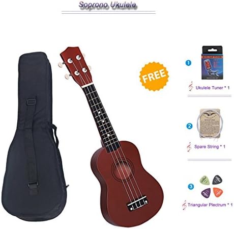 21"Soprano Ukulele with a Carrying Bag and a Digital Tunner, Colorful Designed for Beginner, Kids, Students (Coffee)