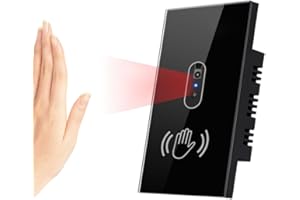 Cerhot US 230V Interruttore sensore di movimento Interruttore luce IR Nessun bisogno di toccare Interruttore sensore di movimento Interruttore luce a infrarossi Richiede linea neutra (US Black)