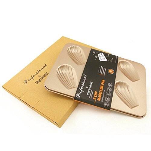 MyLifeUNIT 6 Cup Stainless Steel Madeleine Pan, Non Stick Madeleine Cookie Mold