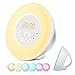 Produktbild Meerveil Lichtwecker Wake Up Licht Wecker, Wake Up Light mit 7 Farbige LED Lichter, 6 Alarm Töne, 10 Helligkeitsstufen, Sonnenaufgang Simulation für ein natürliches Erwachen (intelligente Schlummerfunktion, FM Radio)