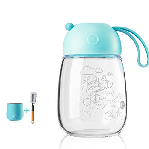 Preisvergleich Produktbild SXDBWSB Wasserbecher, Mini-Glas Kaffeereisebecher Wasserkocher Sport-Wasserkocher Tasse Milch, Kaffee, Tee, Saft Größe 340ml (Color : Blue)