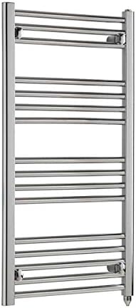 Prefilled Electric "Polaris" Straight Chrome Heated Ladder Towel Rail, High Output Round Bars, 10 year Guarantee, 1000 x 600