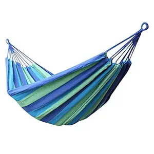 Satisfyshop Portable Outdoor Camping Hammock, Fabric Strip Anti Rollover Hammocks Spreader, Bar Garden Camping Swinging Hammock Swing Hanging Bed, Garden Beach Travel Canvas Hammock(Multicolour)