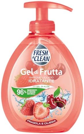 Fresh & Clean - Sapone Liquido Mani Idratante, Fragola e Ciliegia, Rinfrescante ed Emolliente, 300 ml