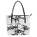Produktbild Women's Bag Shoulder Tote handbag with Ink Painting Bamboo print Zipper Purse PU Leather Top-handle Zip Bags
