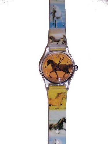 Kinderuhr Uhr Kinder Armbanduhr Pferd Pferde Rappe Kinderland