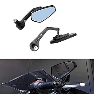 NEW RIDER Bike 116 Handlebar Rear View Mirror Pentagon shape End Adjustable Rotatable Stylish Handle bar Side Mirror Set of 2 PCs Black For Hero Ignitor