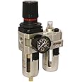 Aeroflex FRL (Filter + Regulator + Lubricator) with Metal Guard with Gauge,Size : 0.5 inch
