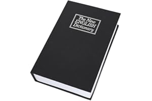 LROCOTANC Coffre Fort - Coffre Fort Discret Cachette Secrete caché en forme de livre boîte de rangement sécurisée avec serrure à combinaison idéale comme pour argent clés bijoux et objets de valeur (noir)