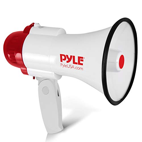 Pyle PMP30 Pro Megaphone Haut-Parleur PA Bullhorn Sirène Intégrée Enregistreur Vocal Gamme, 30 Watt, 800 Mètres - Blanc