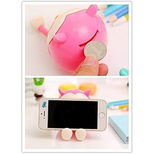 UChic 1 STÜCKE Nette Eule Handyhalter Standhalterung Multifunktionale Kreative Sparschwein Geldsparende Münze Box Gute Geschenk Farbe Zufällig