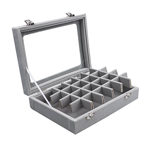 Meshela Neu 24 Fächer Damen-Schmuckkasten Schmuckkoffer Schmuckständer Aufbewahrungsbox für Schmuck - 5