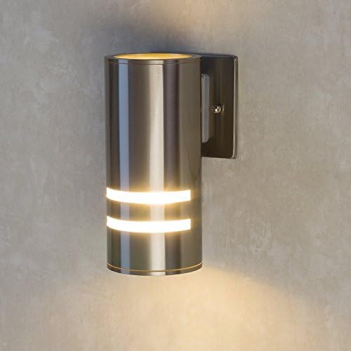 VOLTACON Waterproof Wall Mounted Lamp for Indoor and Outdoor Use: Brushed Nickel Sconce, Rust and Weather Resistant Stainless Steel, 3-Direction Illumination, Stylish Design –8WLED Bulb Included