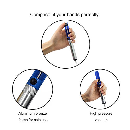 Zilong Entlötlitze Entlötpumpe Set, Lötmittel-Sauger Desoldering Vakuumpumpe, Lötmittel Sauger, Blau - 2