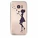 Produktbild Galaxy S7 Hülle,Samsung Galaxy S7 Schutzhülle, MUTOUREN Handyhülle Case Cover TPU Silikontasche Transparent Ultra dünne Gel Anti-scratch hinten Tasche Etui Bumper Weiß - Mädchen und Löwenzahn