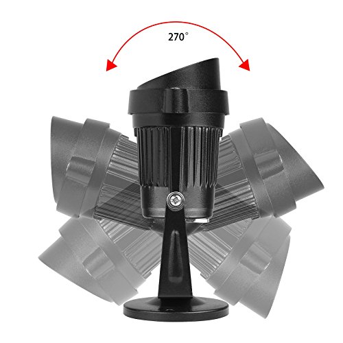 LemonBest® 5W COB LED Lawn Licht Garten Scheinwerfer, Wasserdichtes Bodenleuchte Gartenstrahler Teichstrahler, AC 85-245V, EU Stecker (Warm weiß) - 4