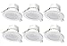 Produktbild 6x LED Einbaustrahler flach nur 5,6cm 7Watt 520Lumen 3000Kelvin 230Volt + Verbindungsklemmen - Einbauleuchte Deckenspot Deckenstrahler weiss matt IP20 68mm Lochmaß