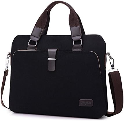 Vintage Men's Canvas &amp; Leather Business Satchel Bag Messenger Shoulder Bag for iPad Laptop Phone A4 File