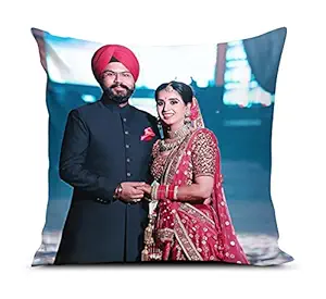 Ship Smart Photo Cushion/Pillow for Gift to Husband,Wife,Mother,Father,Girl, Boy,Best Friend on Birthdays,Valentine,Rakhi with Filler. Size:- 16x16 inches, Colour:- Multi, Style 21