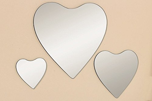 Spiegel Herz 3tlg D9-22cm Größen: klein 8,5 x 8,5cm /