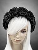 Dark Dreams Gothic Steampunk Haarband Haarreif Kopfschmuck schwarze Rosen schwarz - 