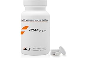 AB'S MAXIMIZE YOUR BODY BCAA 2:1:1-1000 mg / 120 comprimés - Proportions optimales - Augmentent la résistance et la récupération musculaire - Alimentez vos muscles en BCAA pour une prise de masse efficace