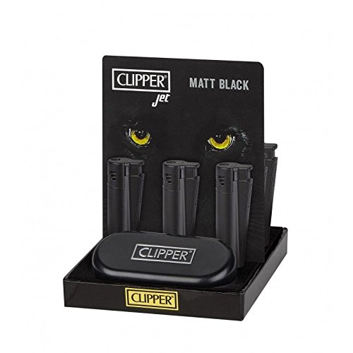 1 mechero Clipper negro, de metal