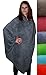 Produktbild Fleece Kuschel Poncho mit Tasche 60x90 cm Winter Wohndecke Kuscheldecke Wohnmantel Wohnponcho Hausmantel Bademantel Anthrazit Grün / Kiwi / Bettenfee