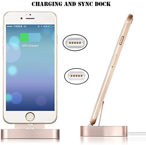 Kupx 2 in 1 high speed iphone and Samsung Magnetic charger Dock, Magnetic Charging And Sync Dock For Iphone7 5 5S 6 6S 6Plus 6S Plus,Samsung,htc,lg universal one hand operation gold